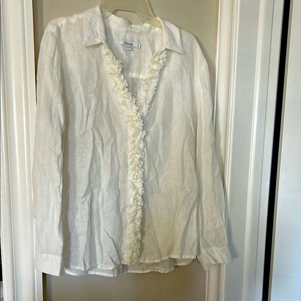 Chico's Cream Linen Blouse